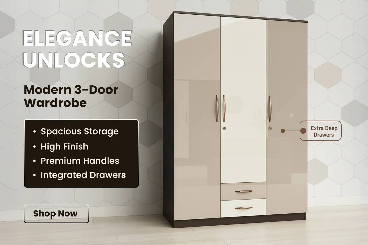 Premium 3 Door Wardrobe Offer banner