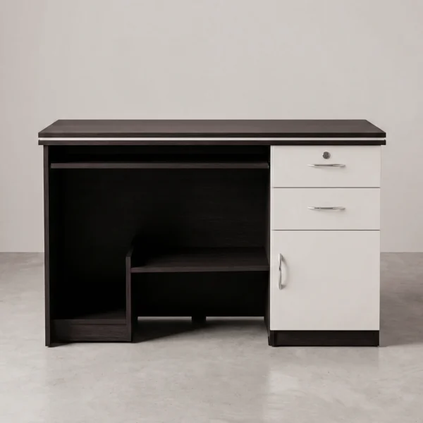 Aster WorkPro Office Table | Wenge & Ivory Computer Desk with Storage