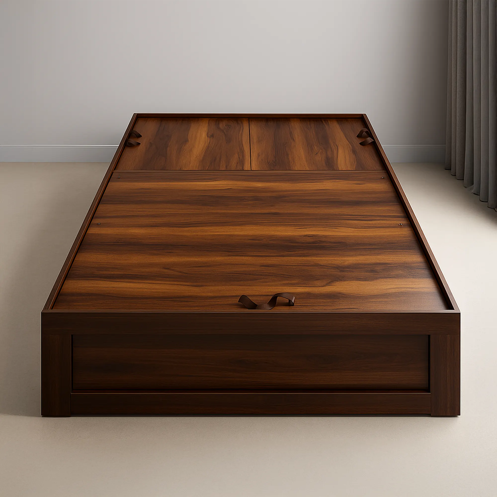 Aurum LiftBox Bed | Walnut Storage Bed for Modern Bedroom