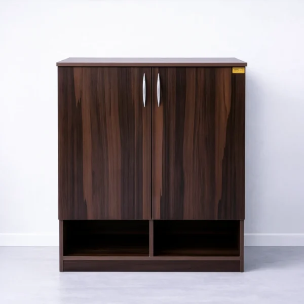 DuroNest Duo Shoe Rack | Dark Walnut Shoe Cabinet