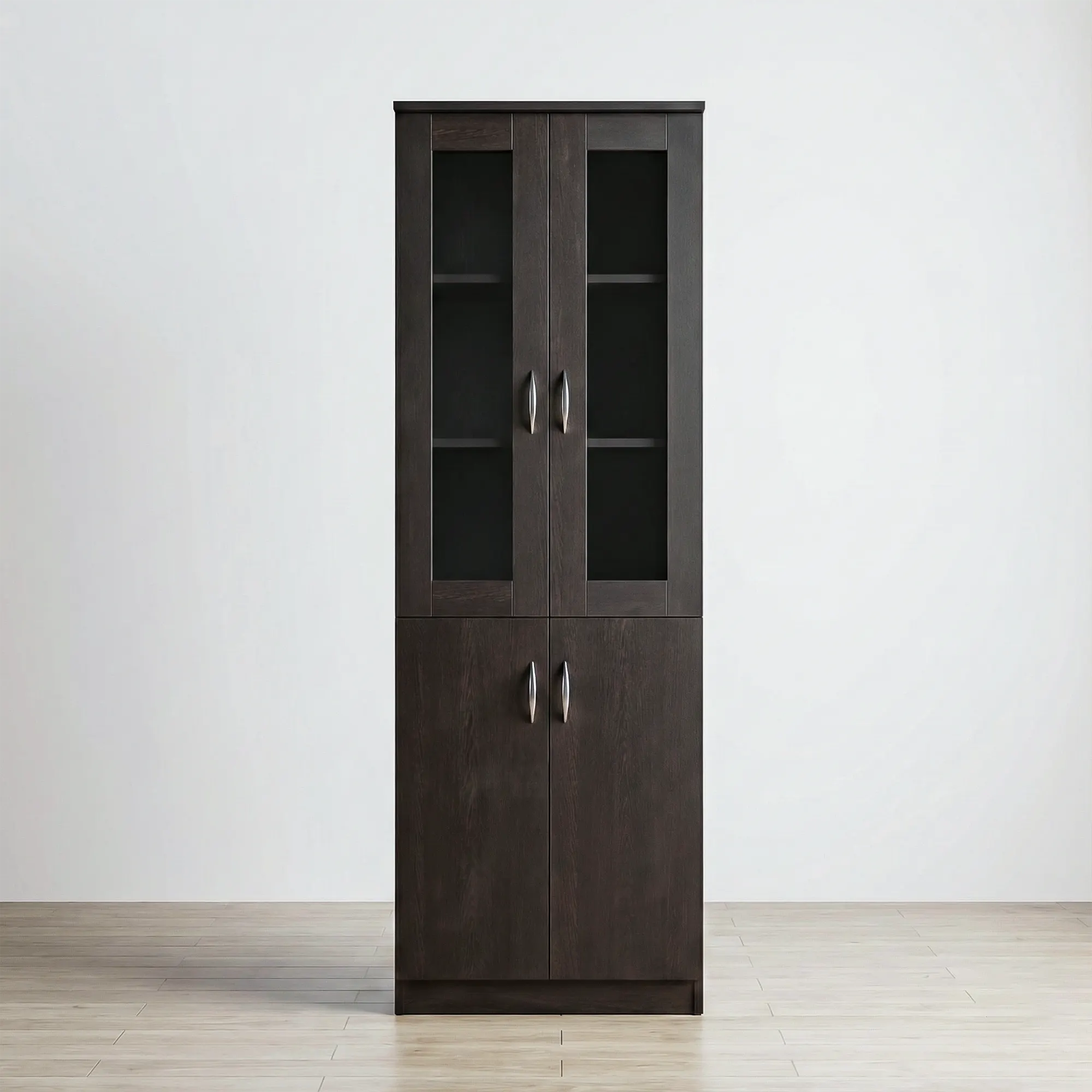Eclipse GlassTower Bookshelf Cabinet | Dark Wenge Storage Cabinet