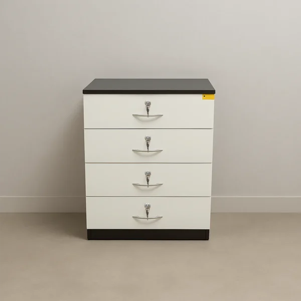 Ivora LockStack Crockery Unit | Ivory & Black Drawer Storage Cabinet