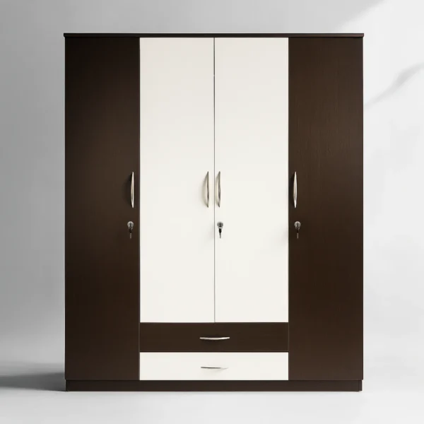IvoryEdge 4 Door Wardrobe | Wenge & Ivory Wardrobe