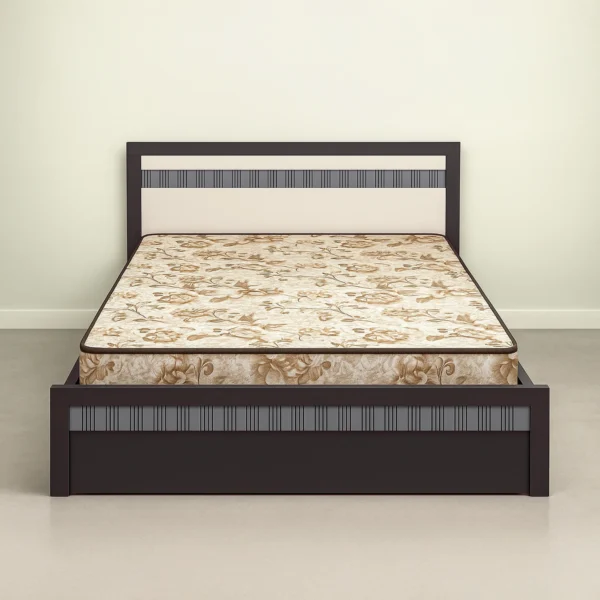 Linea Crest Panel Bed | Wenge & Cream Modern Bed Design