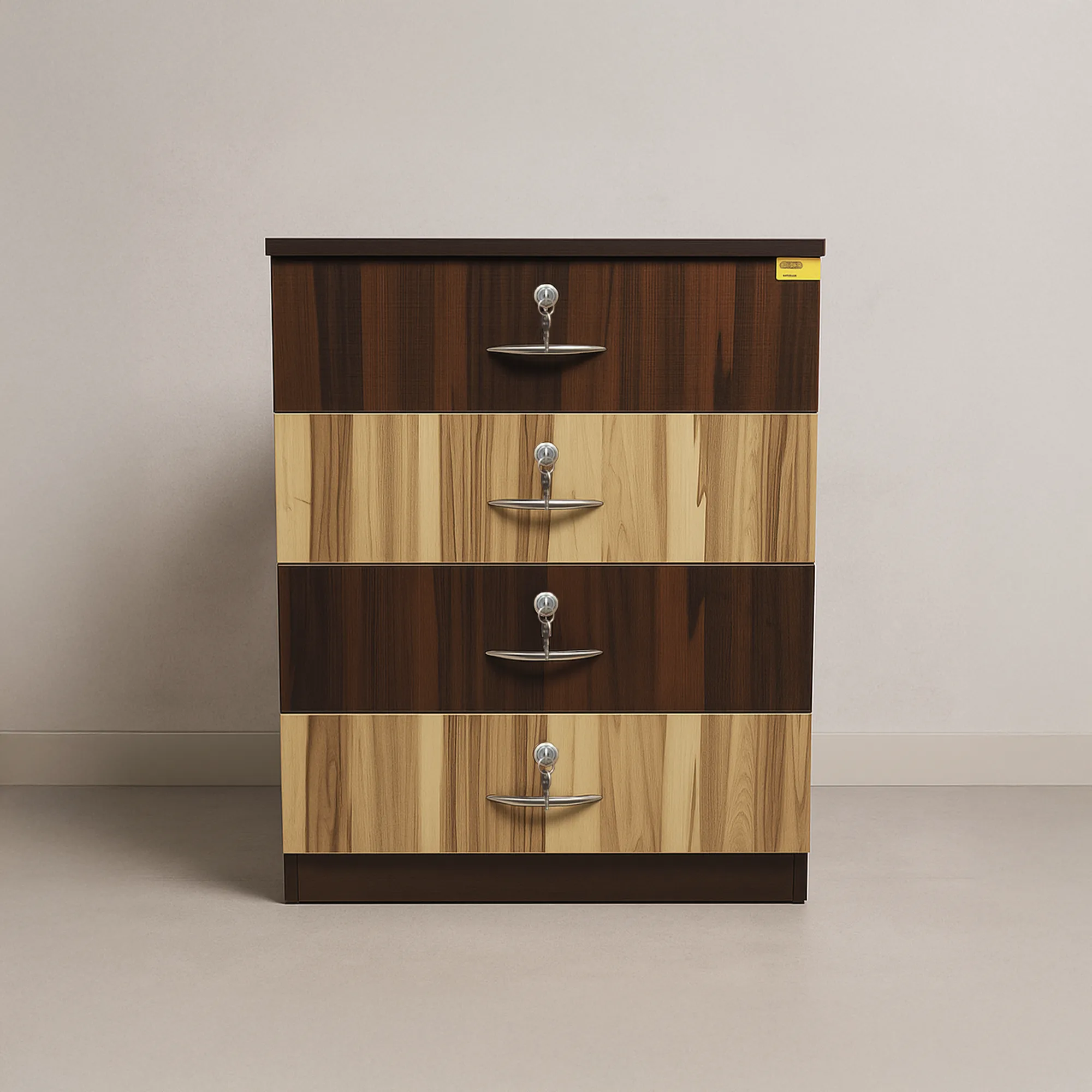 Marino QuadLock Crockery Unit | Walnut & Light Oak Drawer Cabinet