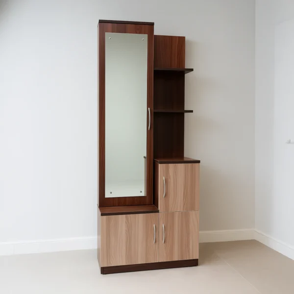 Milano MirrorShelf HDF Board Dressing Table | Walnut & Sonoma Oak Dressing Unit