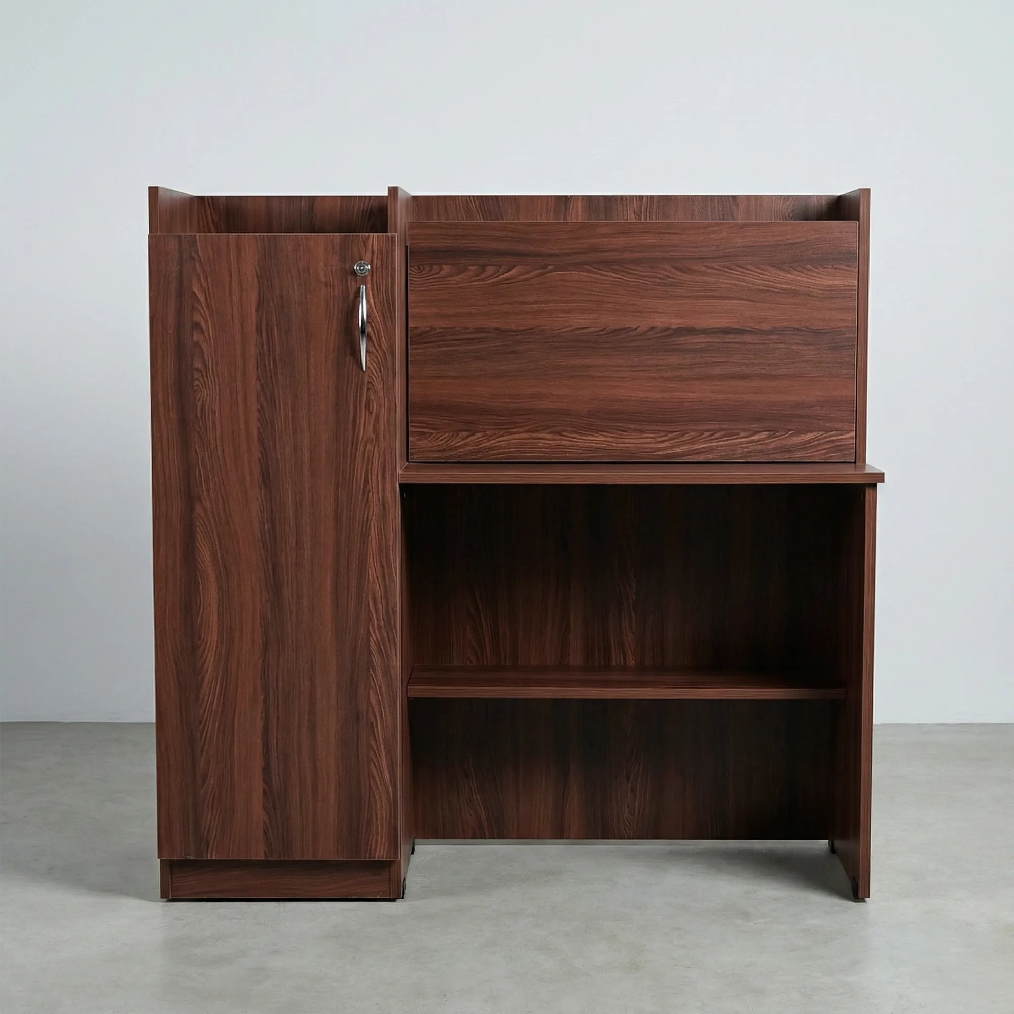Nexa StudyMate Study Table | Walnut Desk with Cabinet Storage