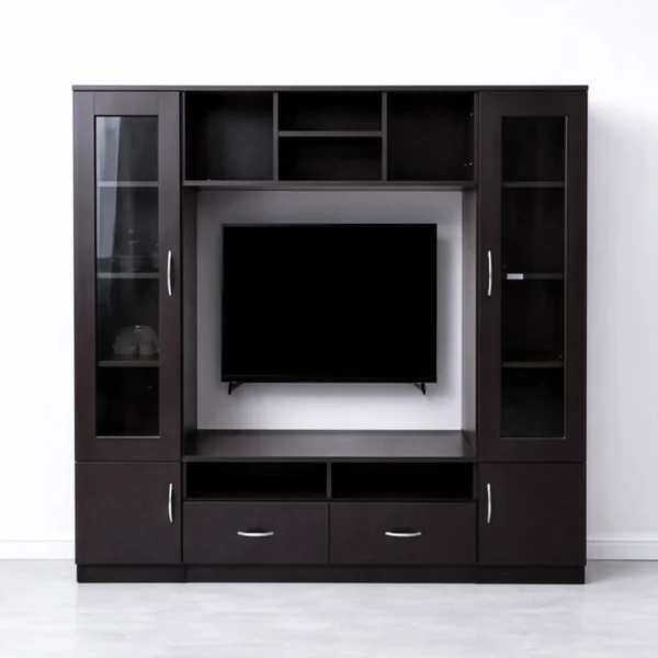 NoirVista Grand TV Unit | Dark Wenge TV Cabinet with Storage