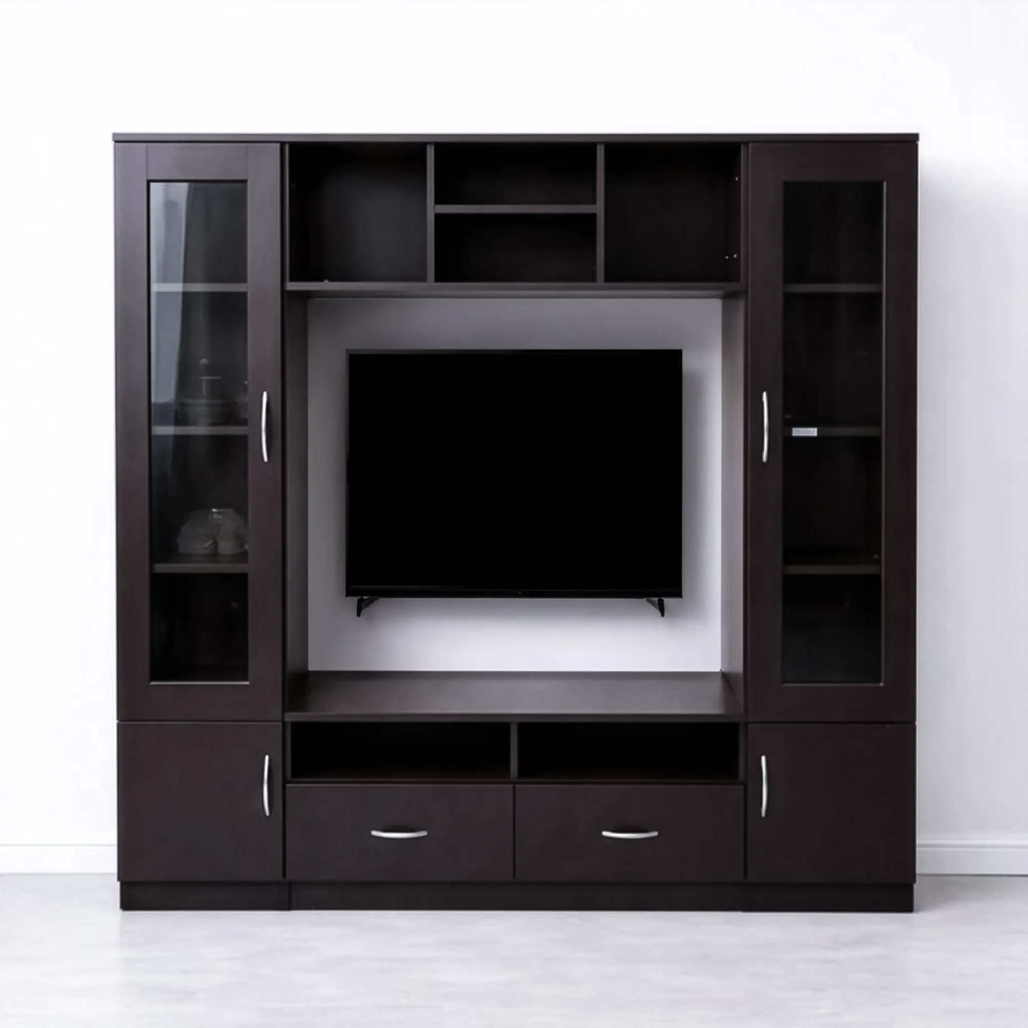 NoirVista Grand TV Unit | Dark Wenge TV Cabinet with Storage