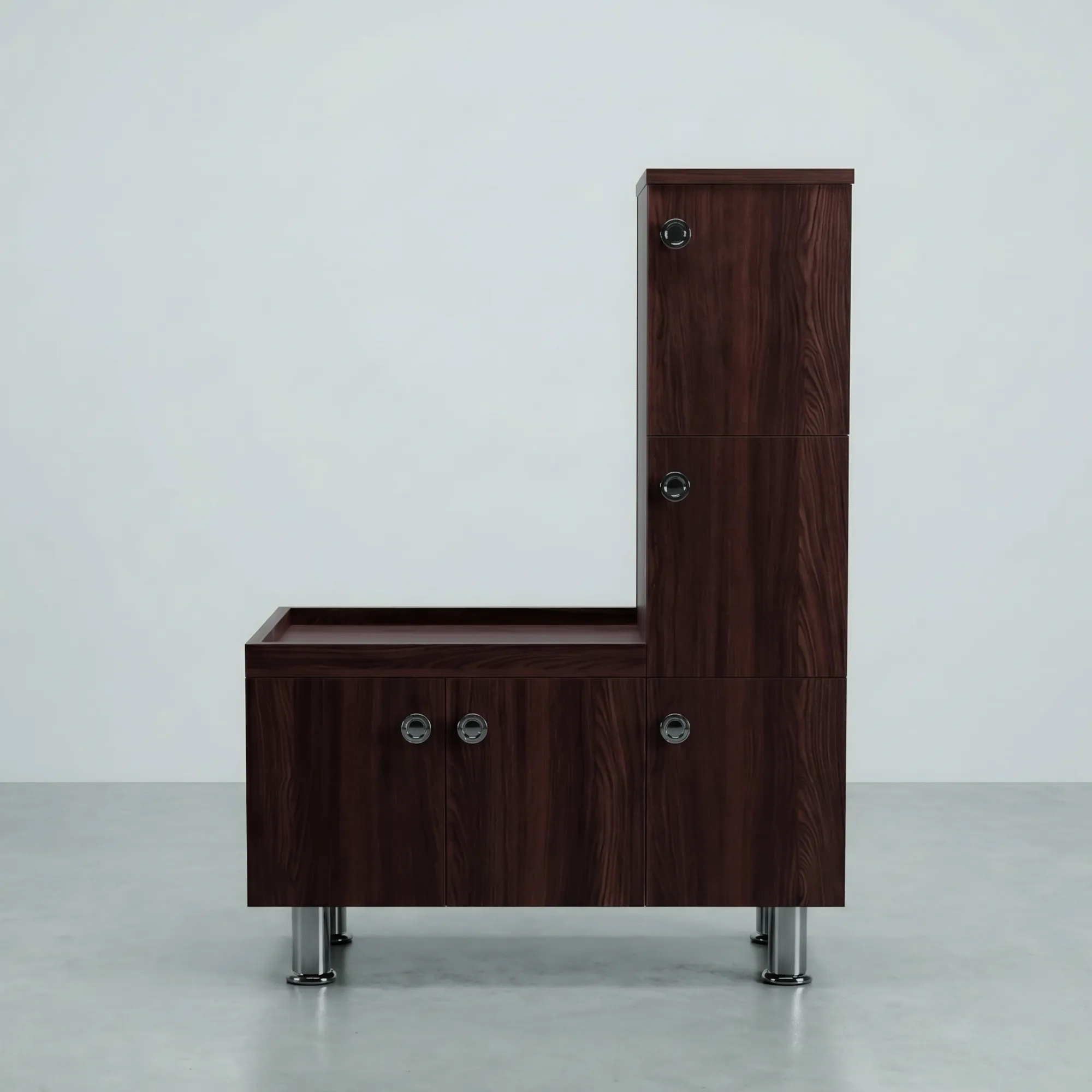 UrbanStep Tower Shoe Rack | Dark Walnut Shoe Cabinet