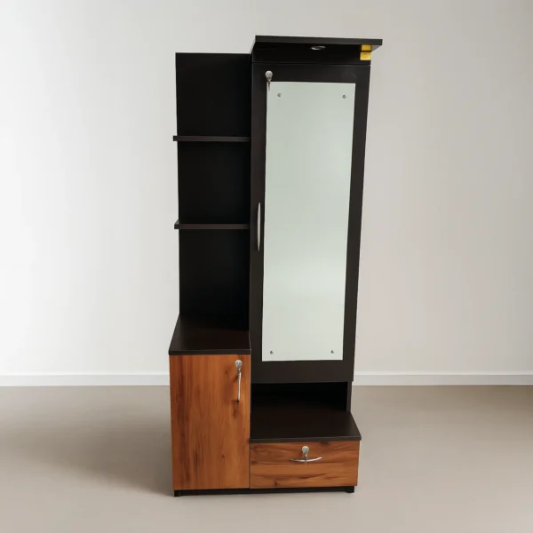 Verona MirrorNest HDF Board Dressing Table | Wenge & Honey Teak Dressing Unit