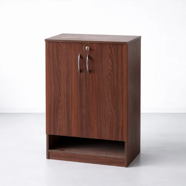 Walnut GuardBox Shoe Rack | Lockable Wooden Shoe Cabinet