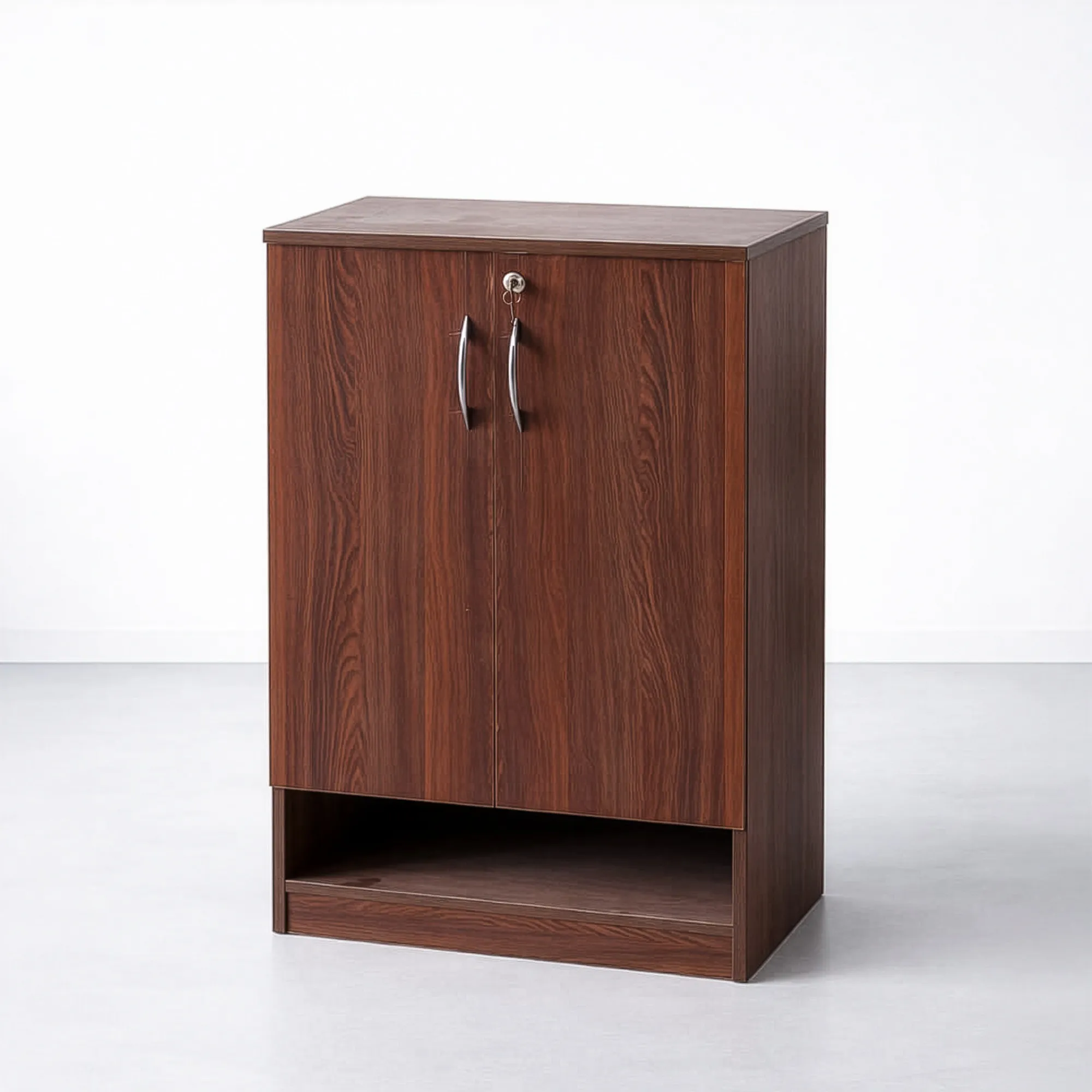 Walnut GuardBox Shoe Rack | Lockable Wooden Shoe Cabinet