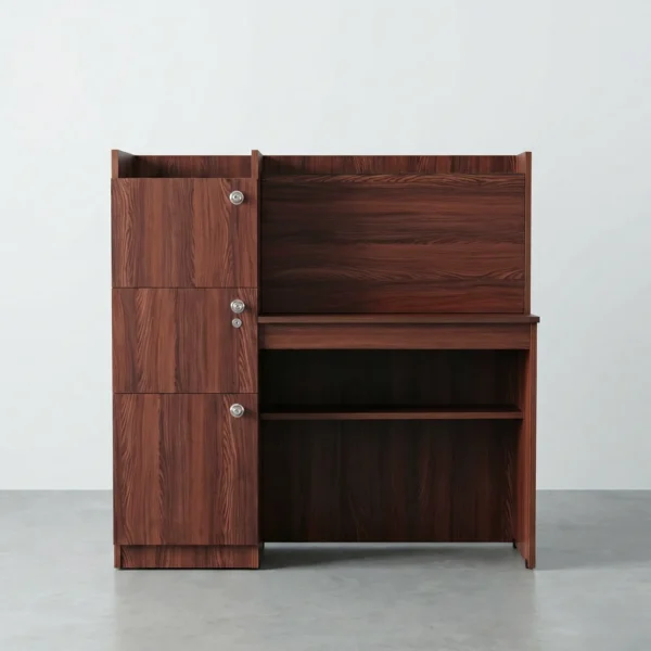 Walnut ScholarPro Study Table | Desk with Side Storage