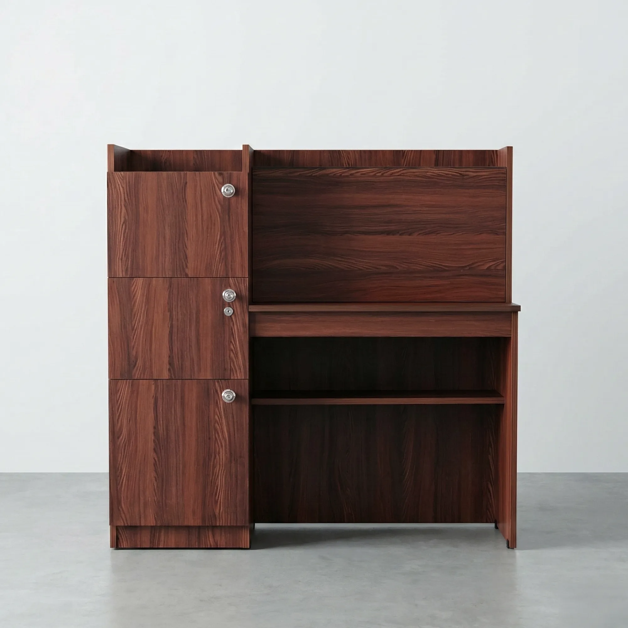 Walnut ScholarPro Study Table | Desk with Side Storage