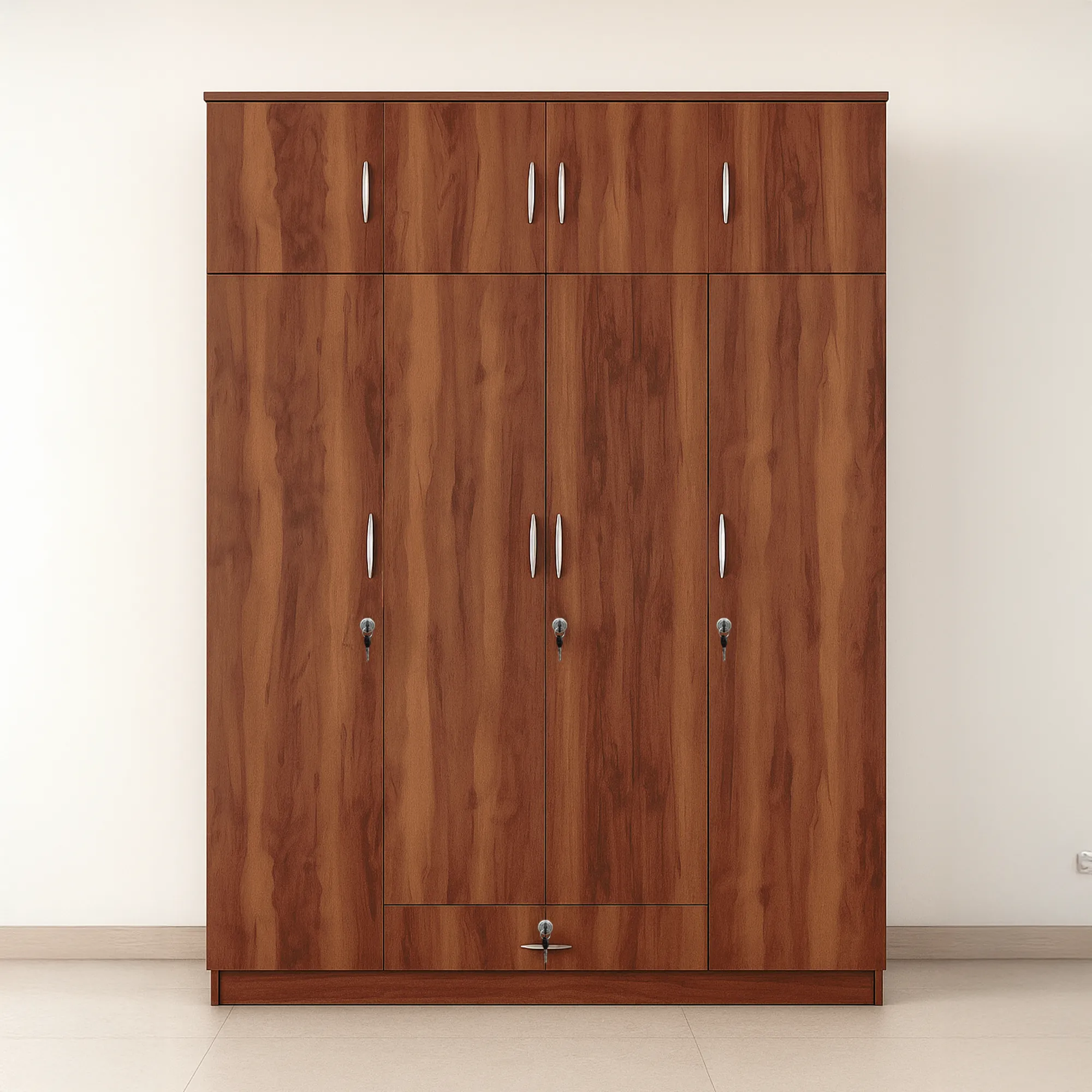AmberLoft 4 Door Wardrobe with Loft Storage | Sai FurnTech