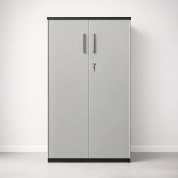 AshLock 2 Door Wardrobe | Light Grey Almirah