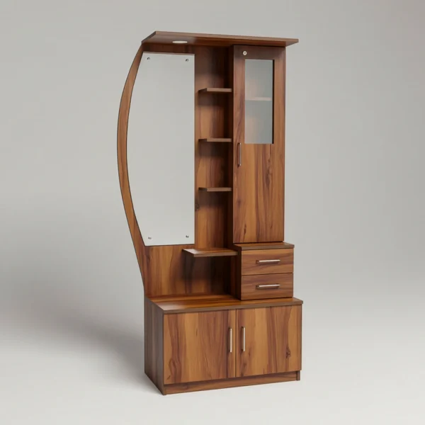 CurveLuxe Dressing Table with Mirror | Sai FurnTech
