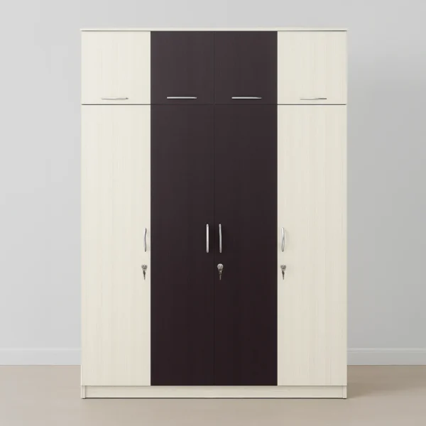 IvoryCore Dual Tone 4 Door Wardrobe | Sai FurnTech