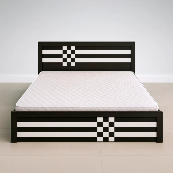 IvoryGrid Black & White King Bed | Sai FurnTech