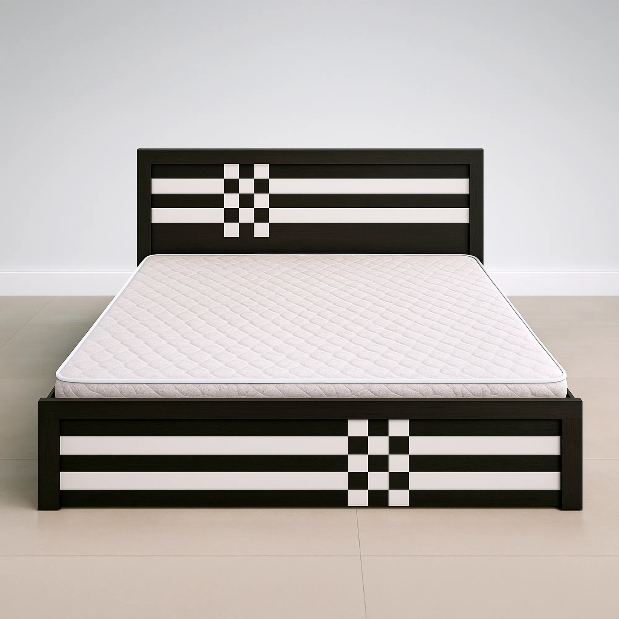 IvoryGrid Black & White King Bed | Sai FurnTech