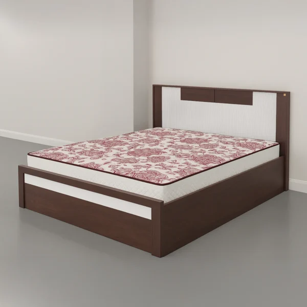 IvoryRidge Bed | Walnut & White Modern Bed Frame
