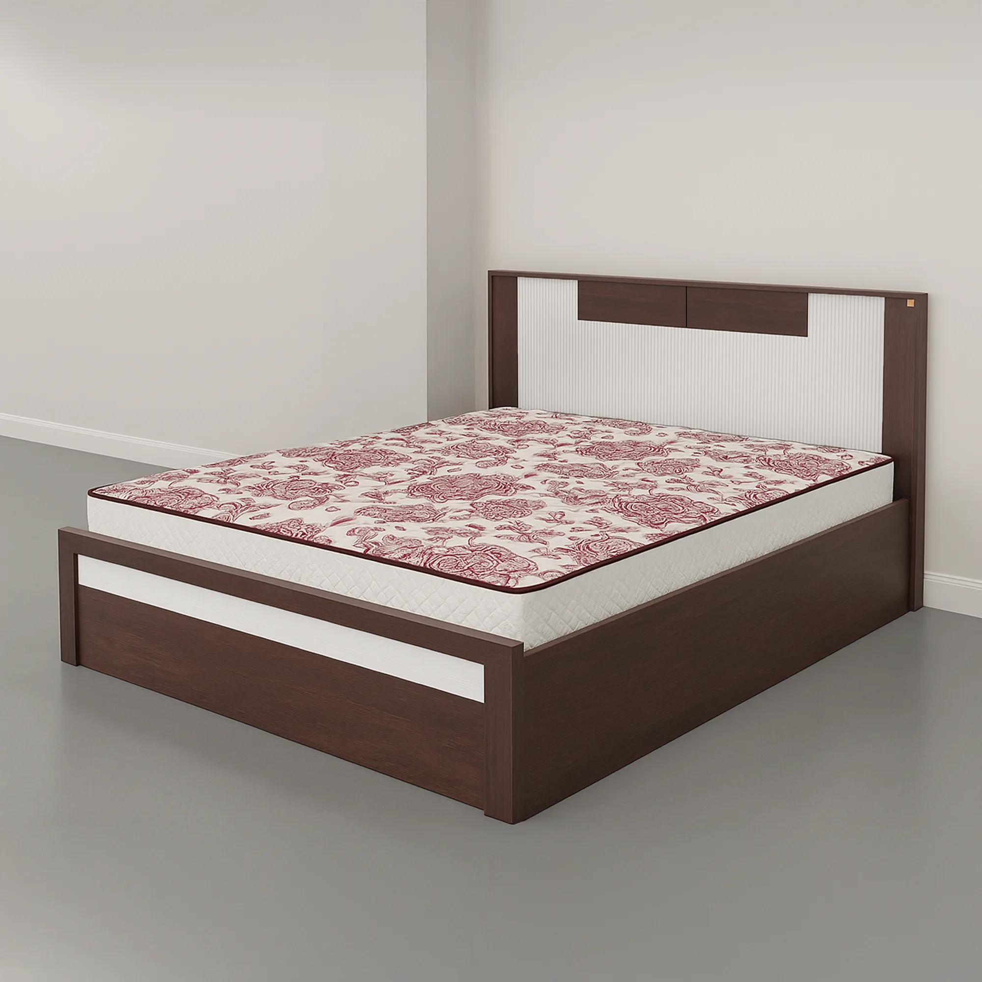 IvoryRidge Bed | Walnut & White Modern Bed Frame
