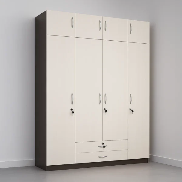IvoryVault 4 Door Wardrobe | Ivory Bedroom Almirah