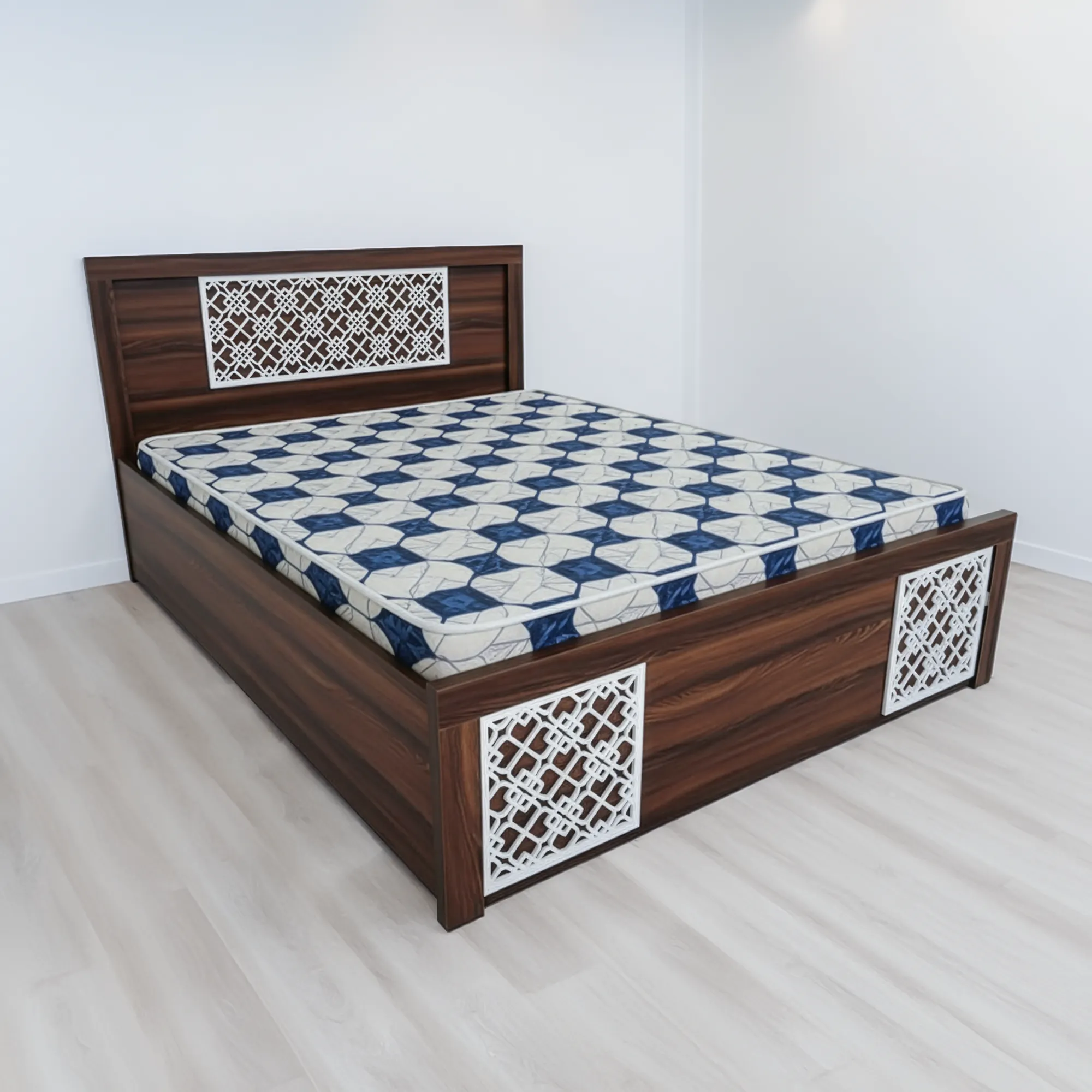 JaliCraft Wooden Finish King Bed | Sai FurnTech