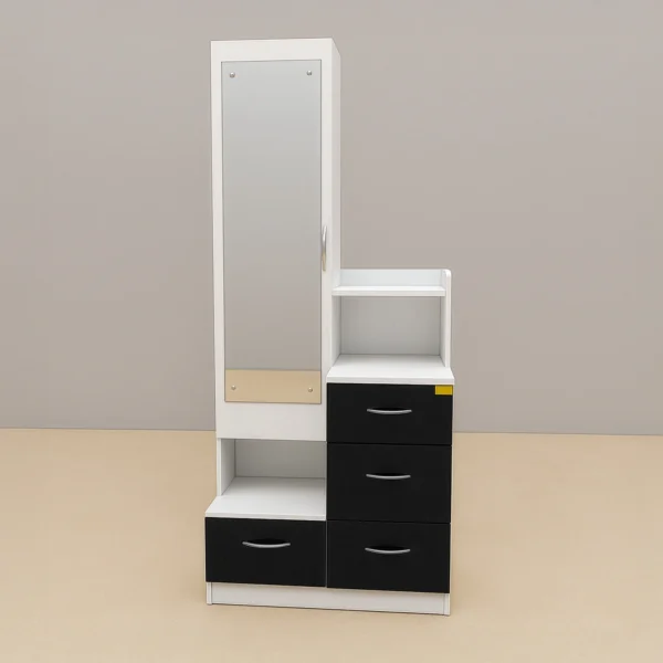 NovaStep White & Black Dressing Table | Sai FurnTech