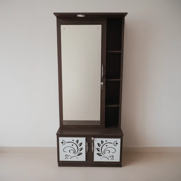 Orniva Dressing Table | Dark Wenge Mirror Dressing Unit