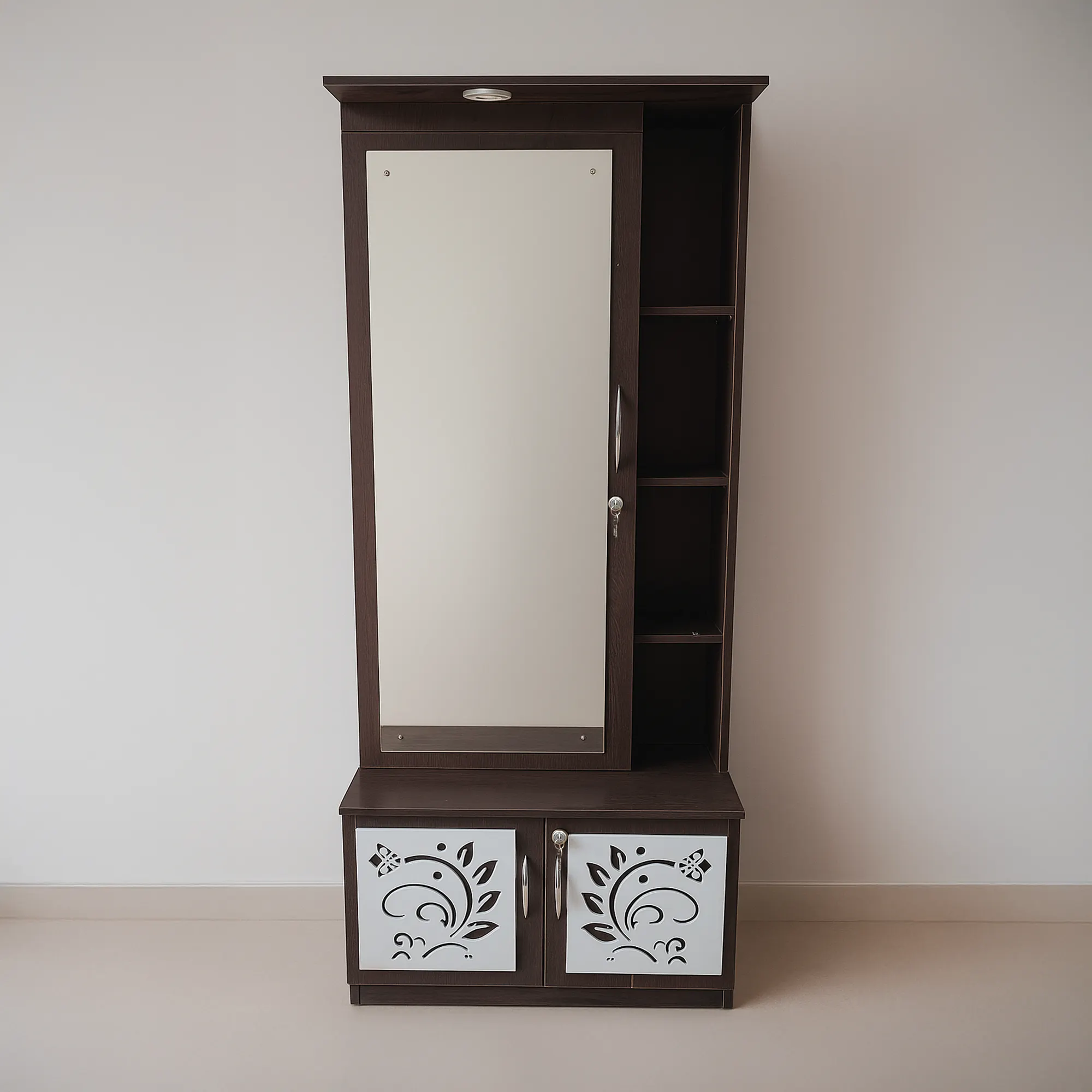 Orniva Dressing Table | Dark Wenge Mirror Dressing Unit