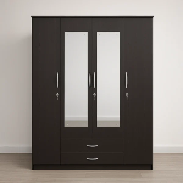 ShadowMirror 4 Door Wardrobe with Mirror | Sai FurnTech
