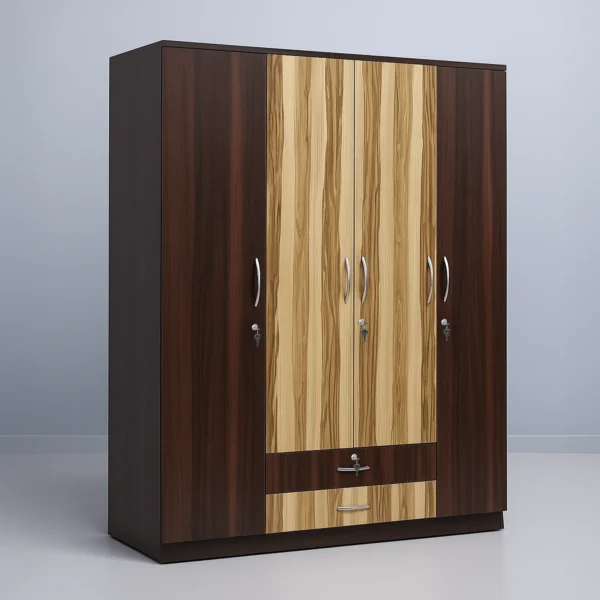 SienaOak Dual Tone 4 Door Wardrobe | Sai FurnTech