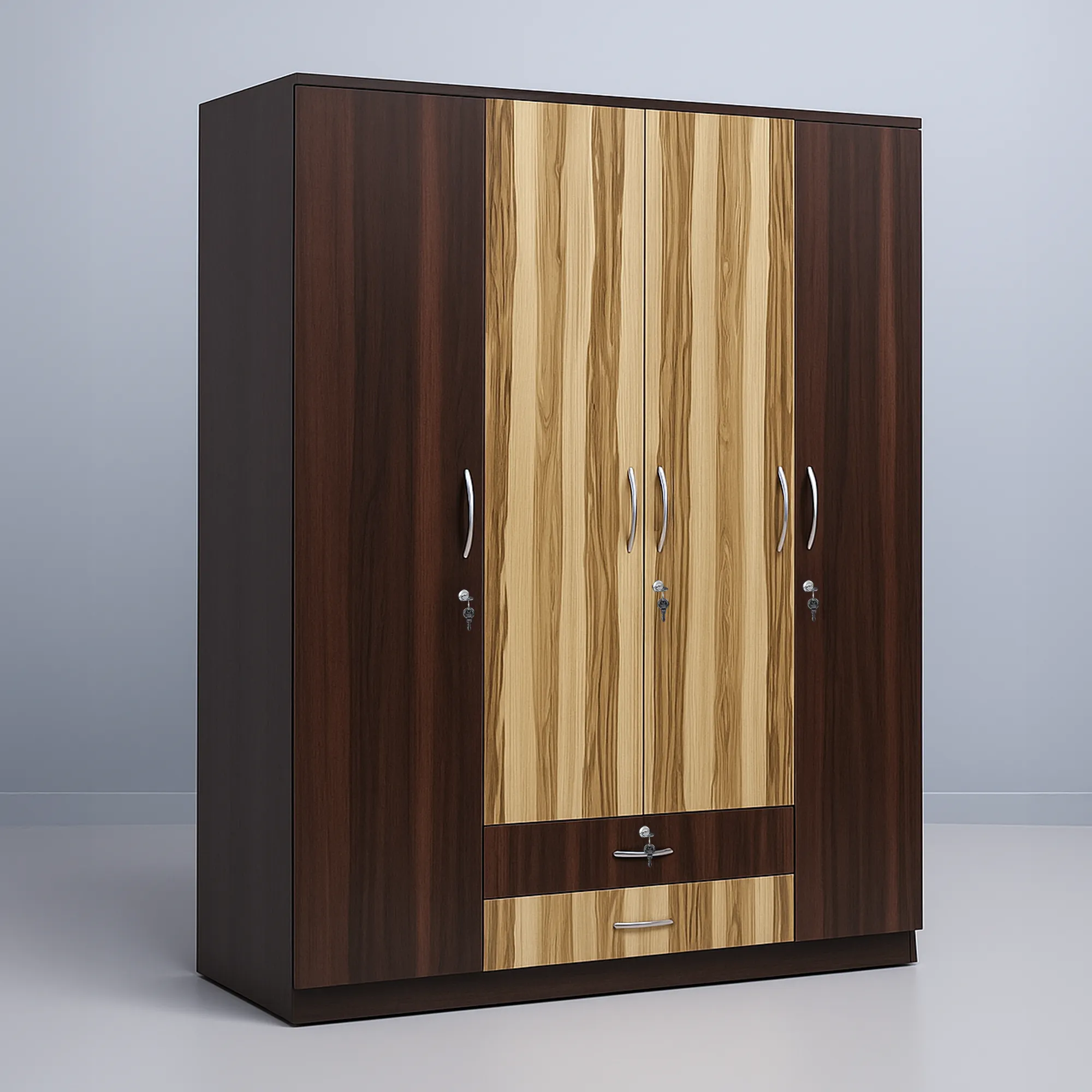 SienaOak Dual Tone 4 Door Wardrobe | Sai FurnTech