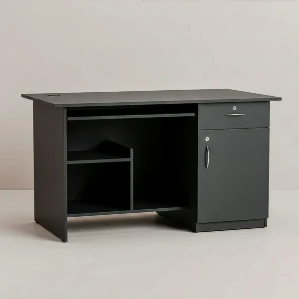 SlatePro Office Table | Matte Charcoal Computer Desk