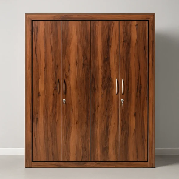 TimberPure 4 Door Wardrobe with Lockable Doors | Sai FurnTech