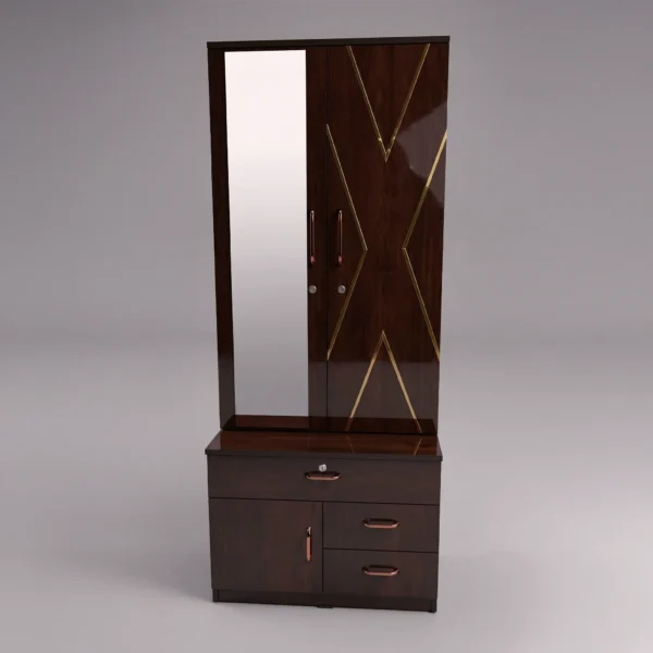 VeyraGold Dressing Table with Mirror | Sai FurnTech