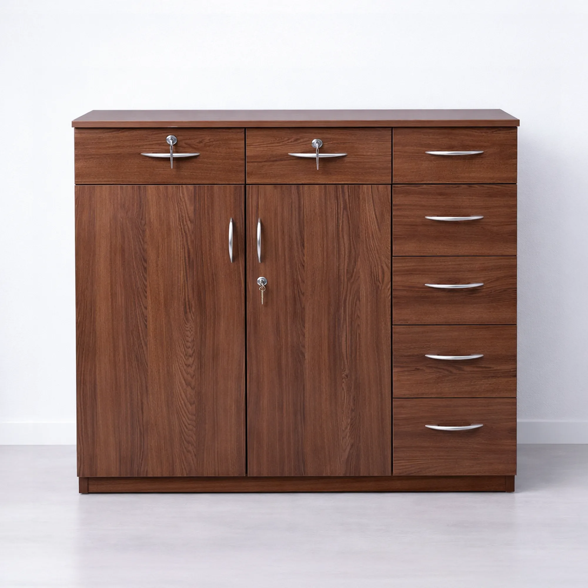 WalnutMax Multipurpose Cabinet with Drawers | Sai FurnTech