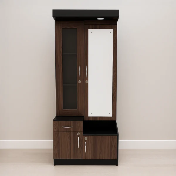 WalnutVista Dressing Table with Mirror | Sai FurnTech